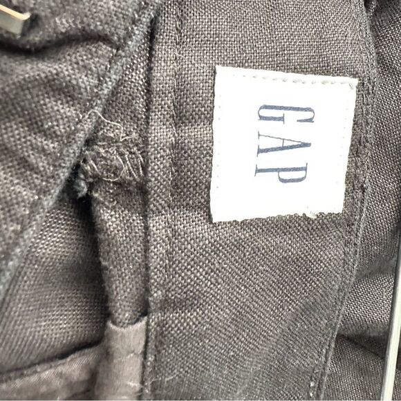 Gap Black Linen Cotton High Waist Pleated Wide Leg Pants | 14 - Picture 8 of 9